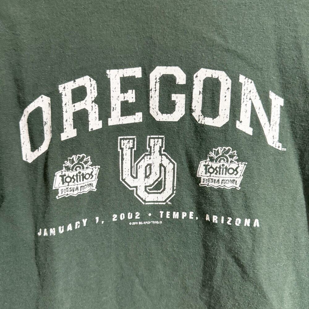 UO University Of Oregon 2002 Fiesta‎ Bowl Men XL Green Long Sleeve Shirt